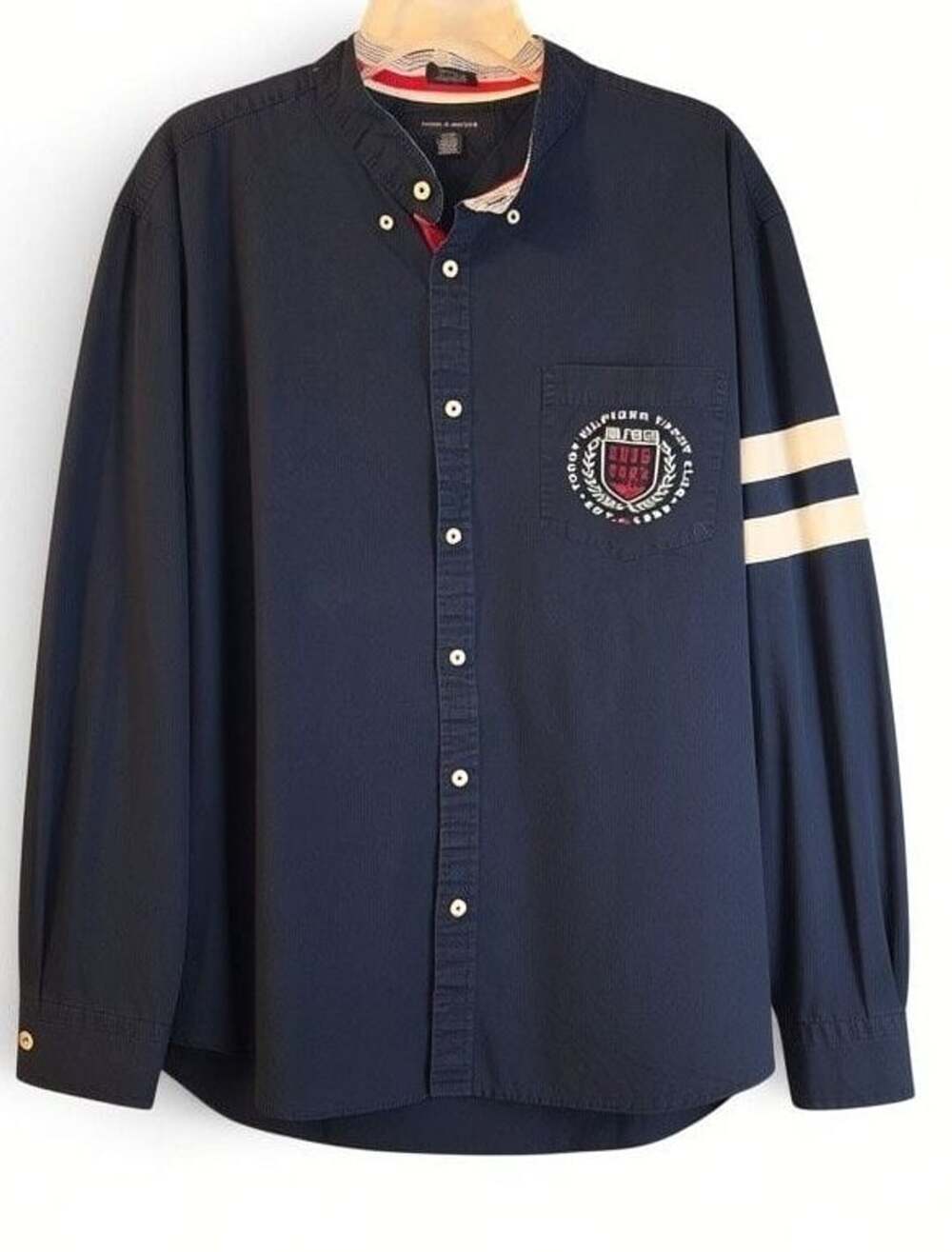 Tommy Hilfiger Yacht Club Vintage  Long Sleeve Button Up Shirt Sz XL
